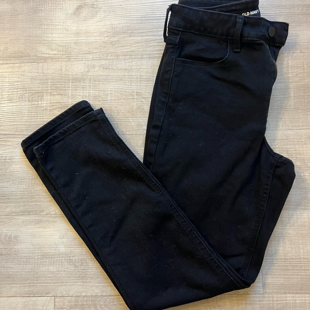 EUC Old Navy High Rise Straight Black Jeans